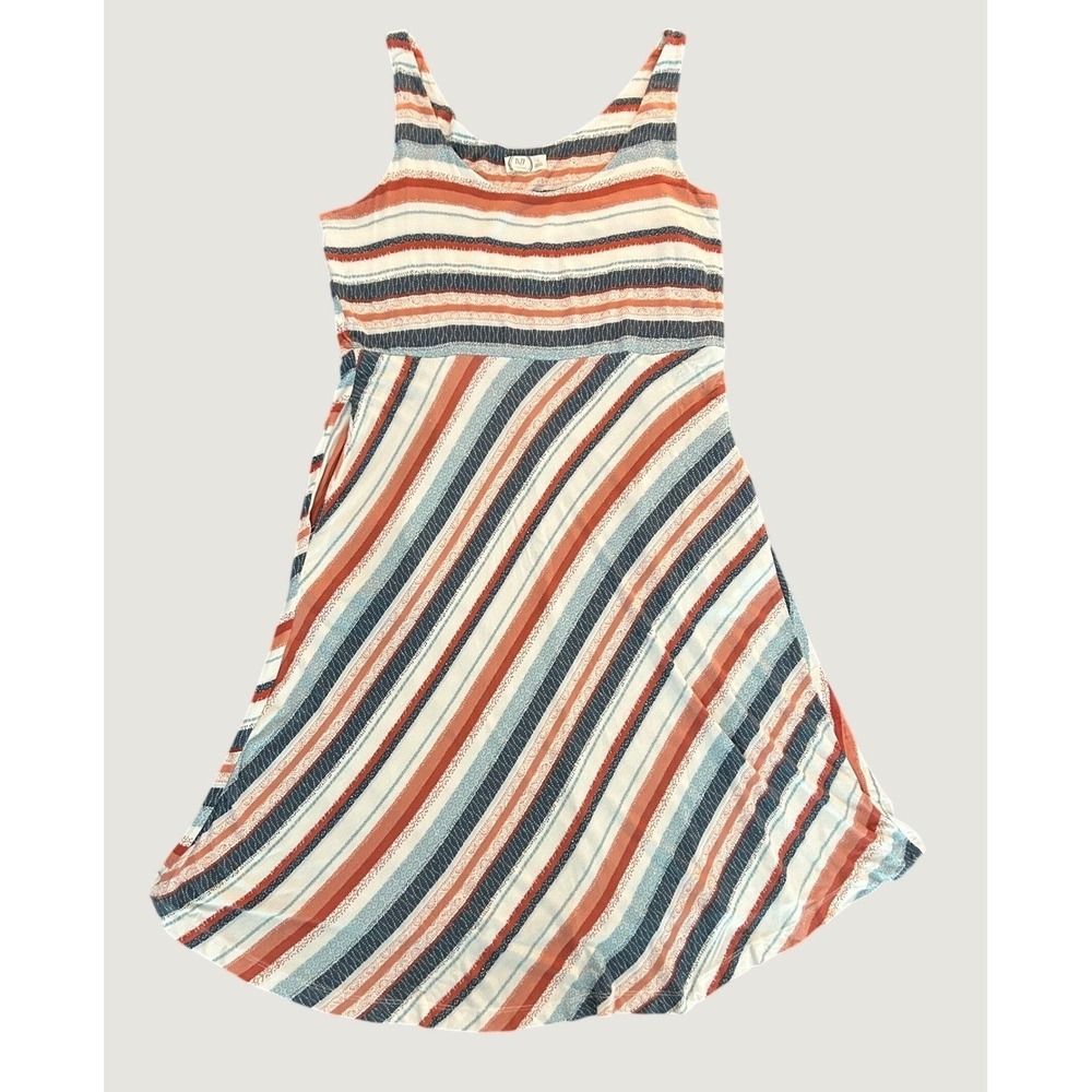 Maurices 24/7 Womens Large Striped Sleeveless Knit Dress with Pockets 1428